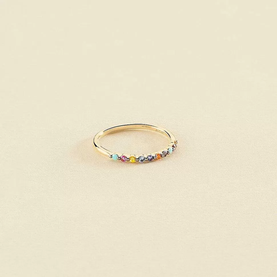 AGATHA Thin Ring Beloved-Multicolor/Gold