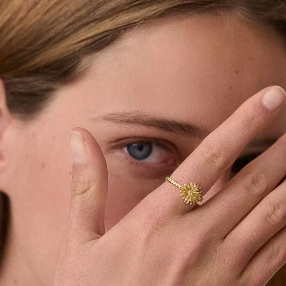 AGATHA Thin Ring Blossom-Golden