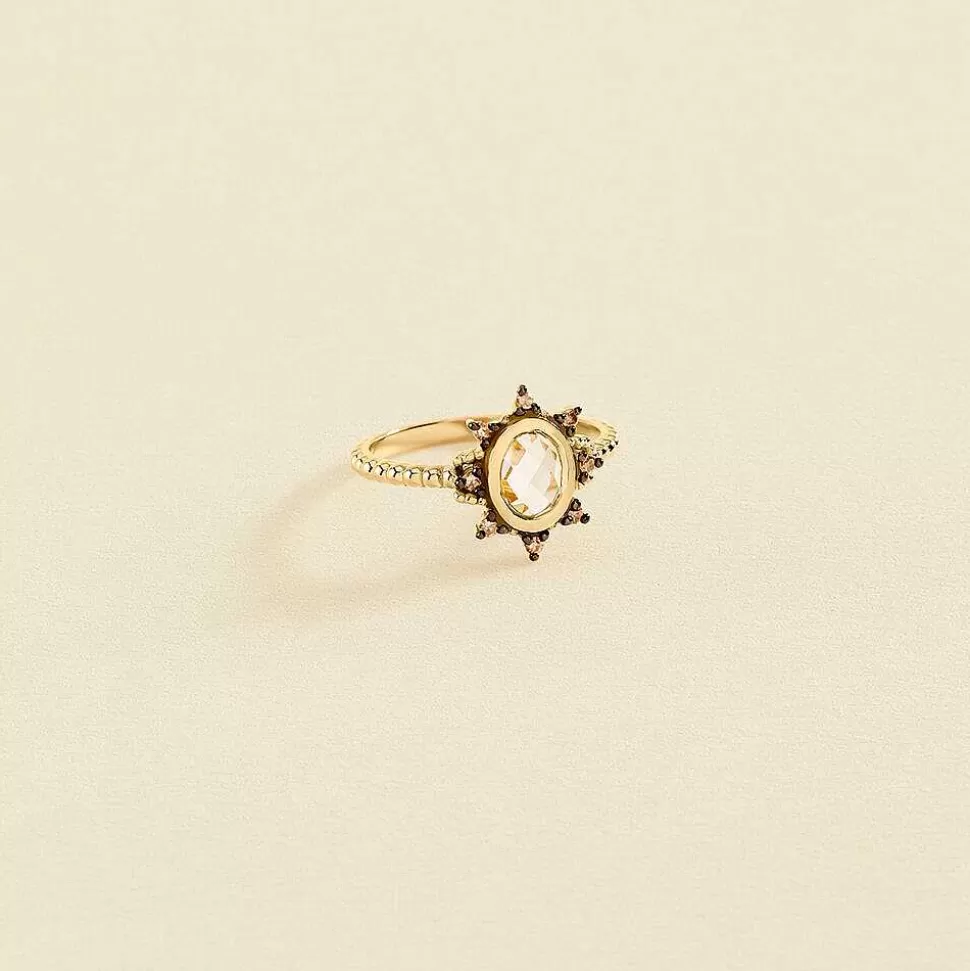 AGATHA Thin Ring Diamonds-Blue/Gold