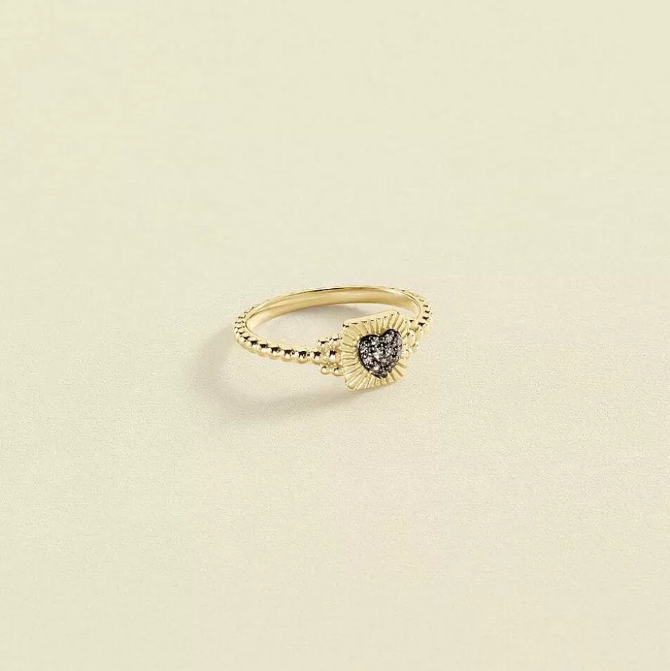 AGATHA Thin Ring Diamonds-Gold/Gun