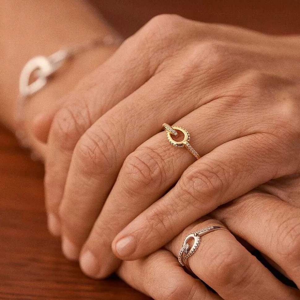 AGATHA Thin Ring Gemini-Crystal/Golden