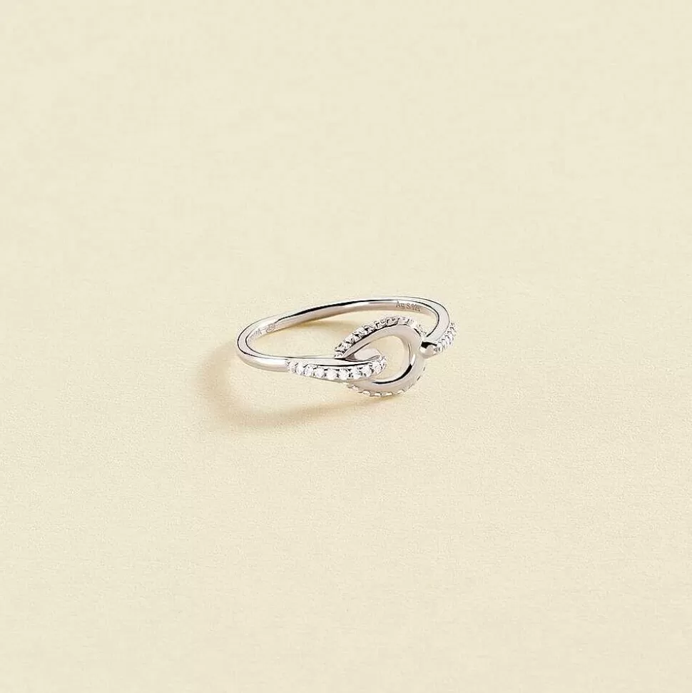 AGATHA Thin Ring Gemini-Crystal/Silver
