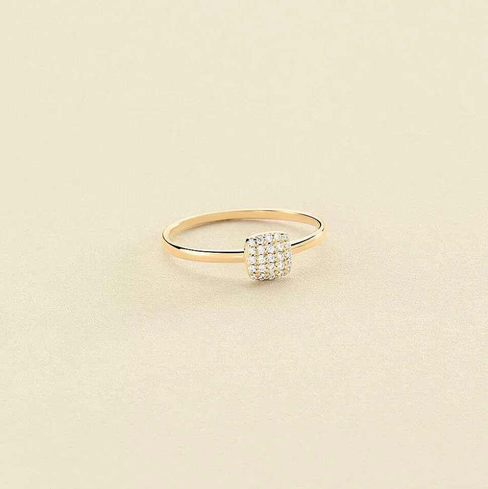 AGATHA Thin Ring Gloria-Crystal/Golden