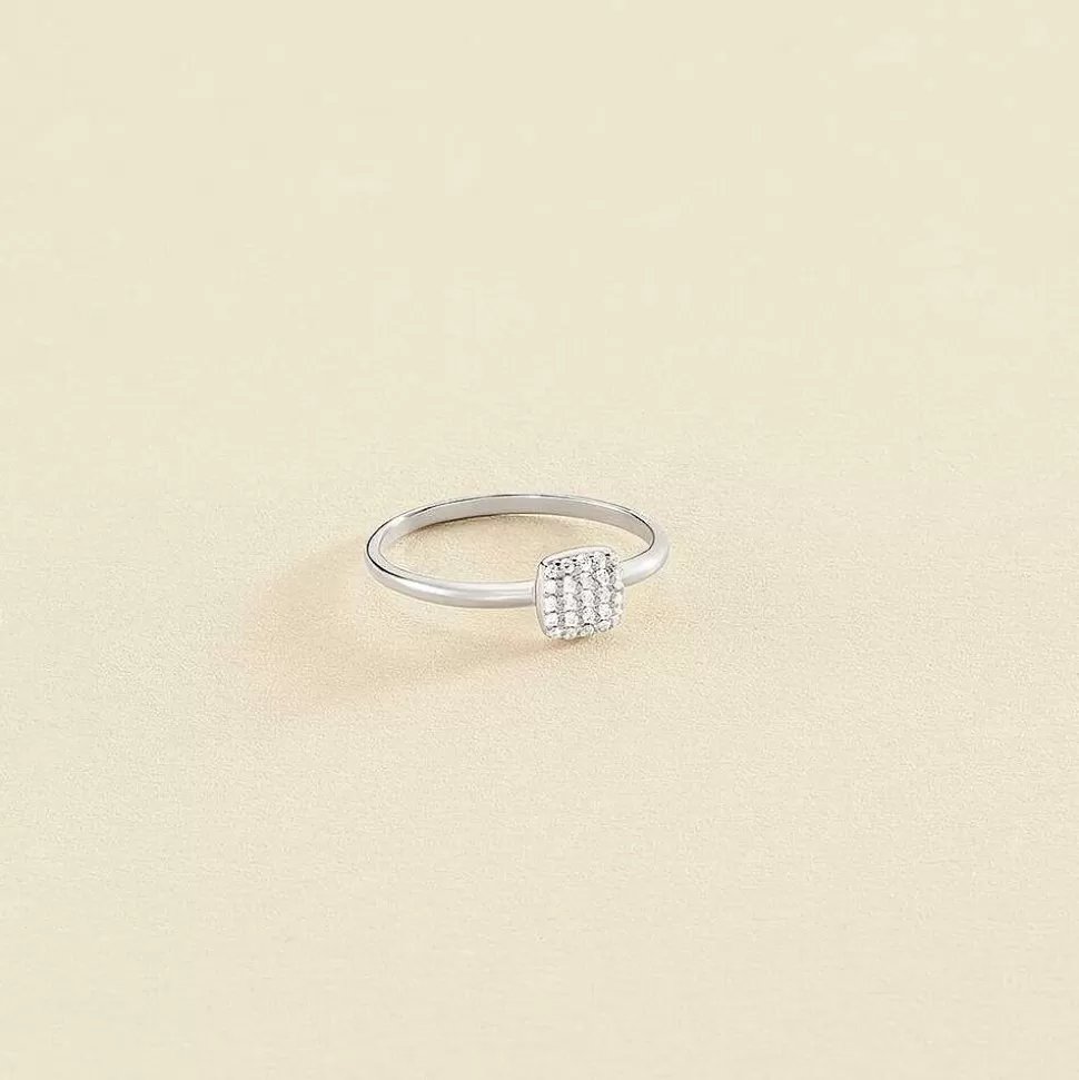 AGATHA Thin Ring Gloria-Crystal/Silver