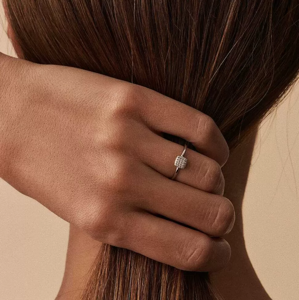 AGATHA Thin Ring Gloria-Crystal/Silver