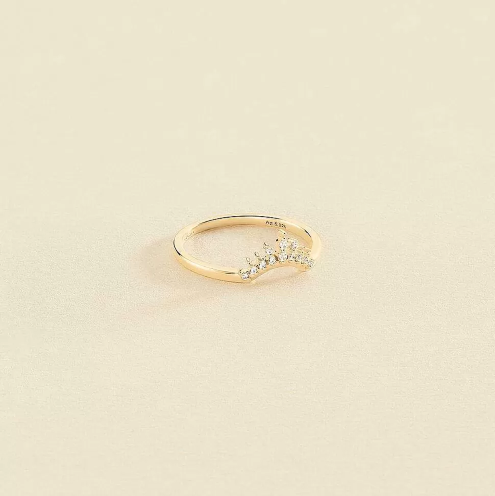 AGATHA Thin Ring Lucky Eye-Crystal/Golden