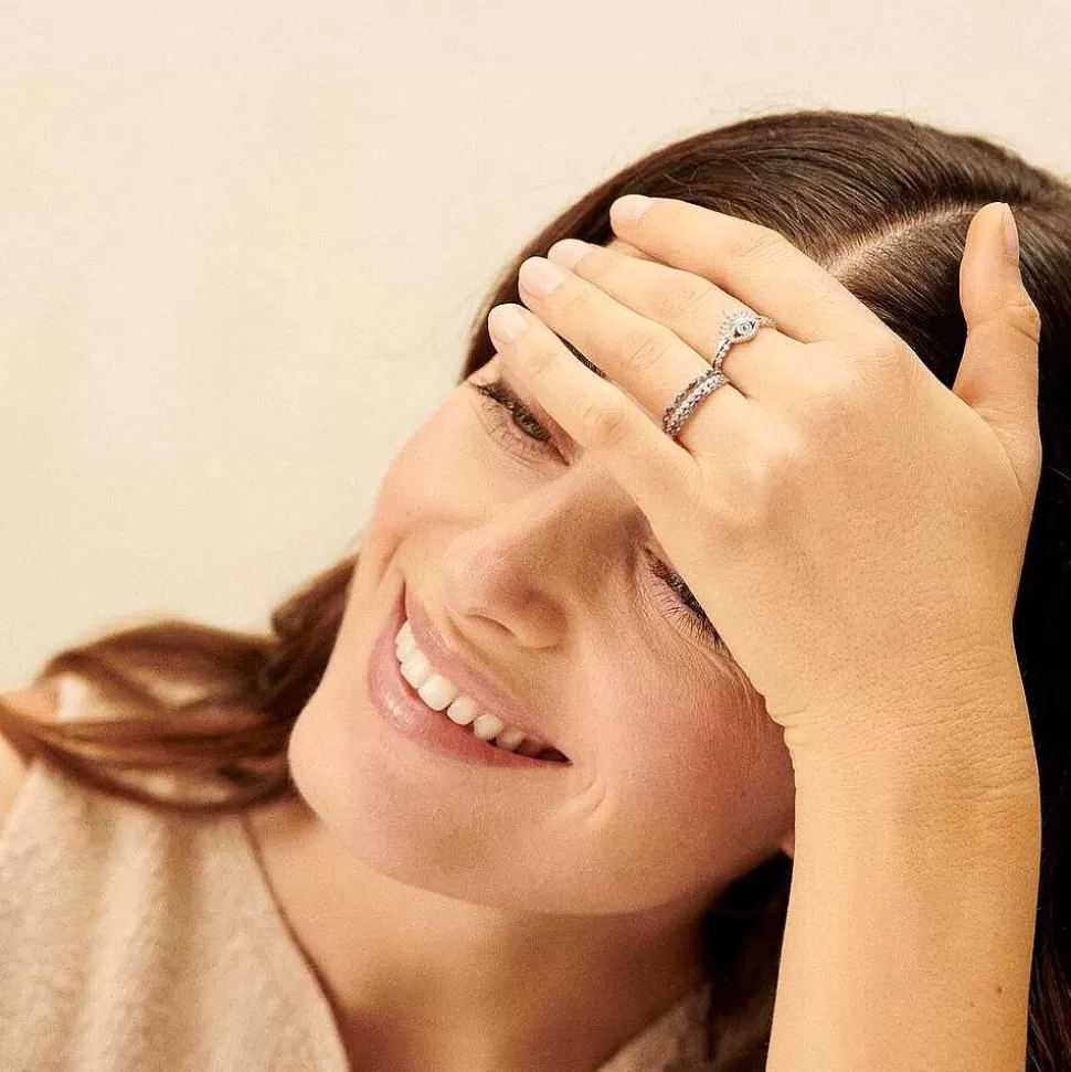 AGATHA Thin Ring Lucky Eye-Crystal/Silver