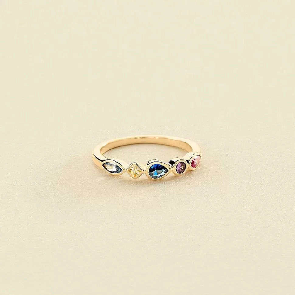 AGATHA Thin Ring Simetria-Multicolor/Gold