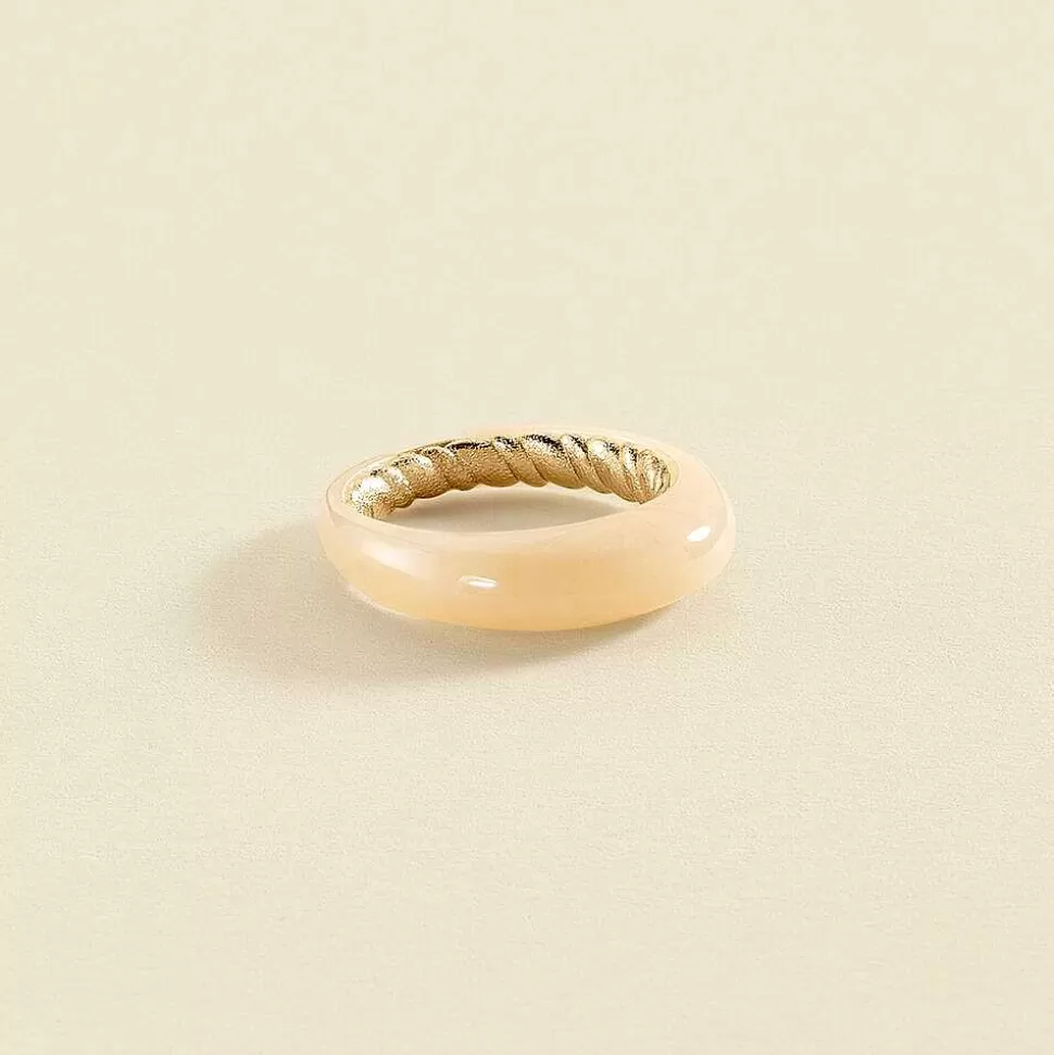 AGATHA Thin Ring Torsades-Ivory/Gold